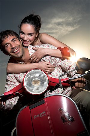 Couple on Moped Stock Photo - Rights-Managed, Code: 700-00954867