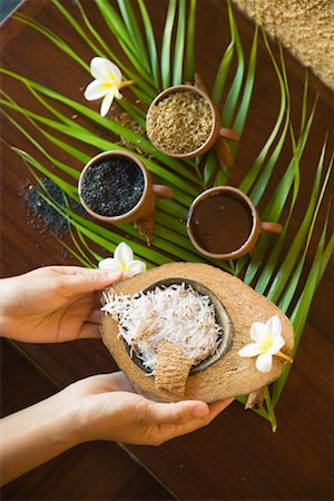 Ingredients for Coconut Body Scrub, Oberoi Hotel Spa, Mauritius Foto de stock - Con derechos protegidos, Código: 700-00955152