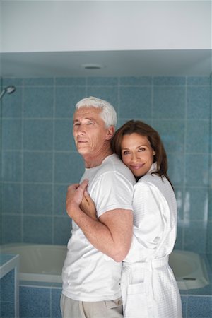 Couple Hugging in Bathroom Stock Photo - Rights-Managed, Code: 700-00983111