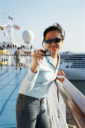 Woman Taking Photos from Cruise Ship Stock Photo - Rights-Managed, Code: 700-00983202