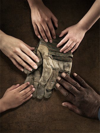 diversity indian workers - Hands Touching Work Gloves Foto de stock - Con derechos protegidos, Código: 700-01014420