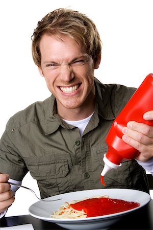 ruprecht stempell - Man Eating Pasta Fotografie stock - Rights-Managed, Codice: 700-01014448