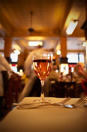 restaurant table food not people not overhead - Glass of Wine on Table Stock Photo - Rights-Managed, Code: 700-01014566