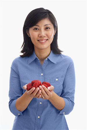 strawberry cup - Portrait of Woman, with Strawberries Stock Photo - Rights-Managed, Code: 700-01029702