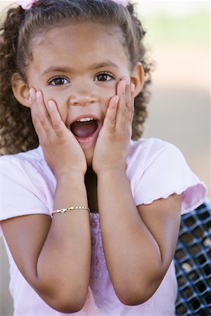 Portrait of Girl Looking Surprised Stock Photo - Rights-Managed, Code: 700-01029898