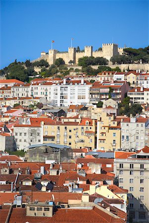 Castelo de Sao Jorge and Skyline, Lisbon, Portugal Foto de stock - Con derechos protegidos, Código: 700-01029965