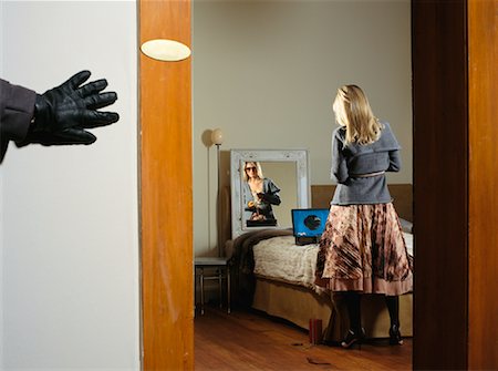 female burglar - Woman in Bedroom Stock Photo - Rights-Managed, Code: 700-01037188