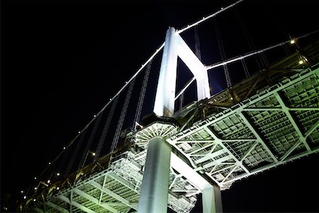 rainbow bridge - En regardant vers le haut pont de l'arc-en-ciel, Tokyo, Japon Photographie de stock - Rights-Managed, Code: 700-01037197