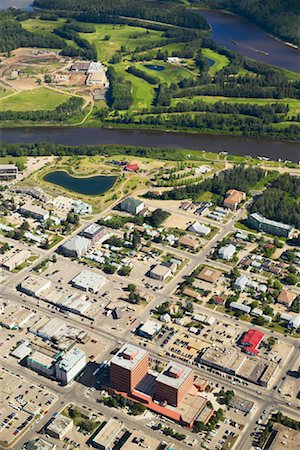 Vue aérienne du centre-ville de Fort McMurray, Alberta, Canada Photographie de stock - Rights-Managed, Code: 700-01037482