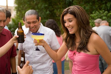 senior man outside hispanic candid - People Toasting at Family Gathering Stock Photo - Rights-Managed, Code: 700-01041296