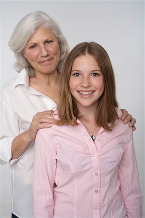 Portrait of Grandmother and Granddaughter Stock Photo - Rights-Managed, Code: 700-01042445
