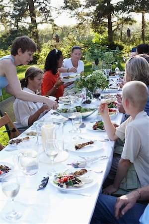 picture of family celebration meal in a dinner party - Family Gathering Stock Photo - Rights-Managed, Code: 700-01042592