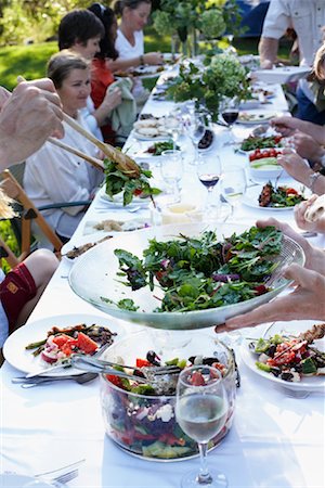 family reunion, dinner - Family Eating Outdoors Stock Photo - Rights-Managed, Code: 700-01042593