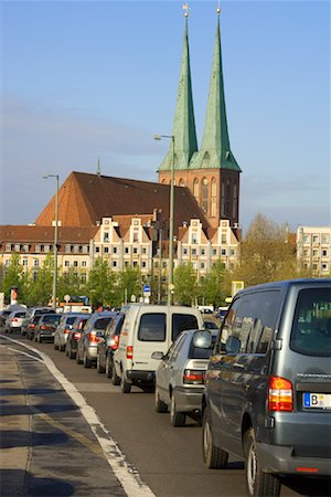 road traffic line of cars - Afternoon Traffic, Mitte, Berlin, Germany Stock Photo - Rights-Managed, Code: 700-01043575