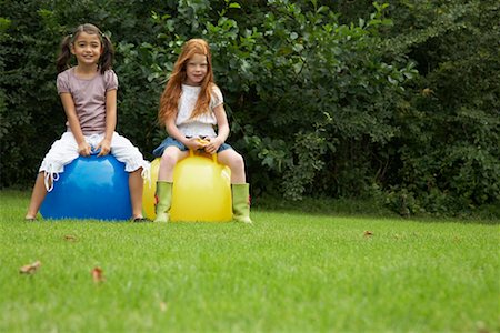 space hopper not illustration not monochrome - Girls Playing Outdoors Stock Photo - Rights-Managed, Code: 700-01072068