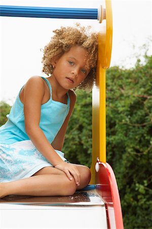 Portrait of Girl on Slide Stock Photo - Rights-Managed, Code: 700-01072182