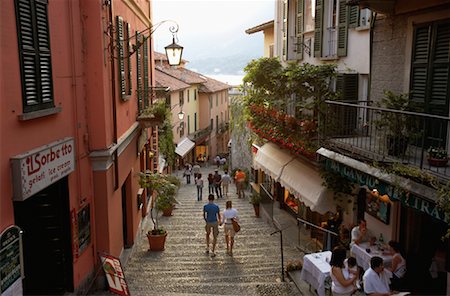 sidewalk cafe scene - Street Scene in Bellagio, Italy Stock Photo - Rights-Managed, Code: 700-01073318