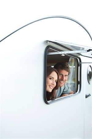simsearch:700-01082903,k - Man and Woman Looking out Trailer window Stock Photo - Rights-Managed, Code: 700-01082922