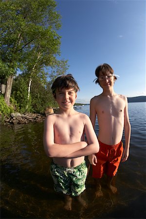 Boys Swimming in Lake Stock Photo - Rights-Managed, Code: 700-01083426