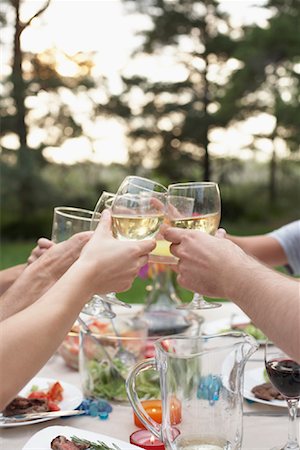 summer party wine - People Toasting with Glasses of Wine Stock Photo - Rights-Managed, Code: 700-01083609