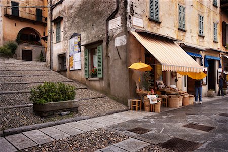 rainy street scene - Stores in San Giulio Island, Italy Stock Photo - Rights-Managed, Code: 700-01109759