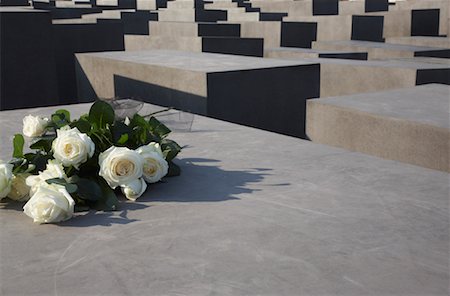 Roses blanches au Mémorial pour les Juifs assassinés d'Europe, Berlin, Allemagne Photographie de stock - Rights-Managed, Code: 700-01100226