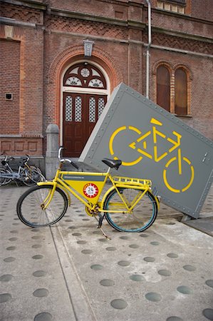 flat tire - Bike Parked by Bike Sign, Amsterdam, Netherlands Stock Photo - Rights-Managed, Code: 700-01110212