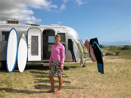 retro women camping - Portrait of Woman Stock Photo - Rights-Managed, Code: 700-01111475