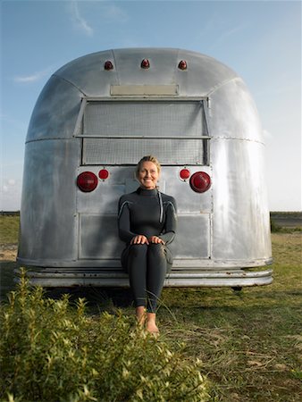 retro women camping - Portrait of Woman Stock Photo - Rights-Managed, Code: 700-01111514