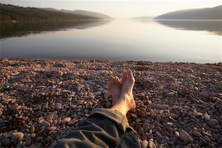 sitting feet in water - Man Relaxing, Scotland Stock Photo - Rights-Managed, Code: 700-01111797