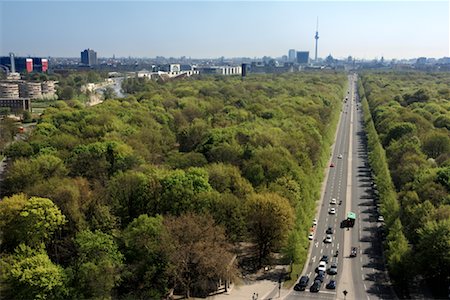 siegessaule - Übersicht über die Straße des 17. Juni, Berlin, Deutschland Stockbilder - Lizenzpflichtiges, Bildnummer: 700-01112503