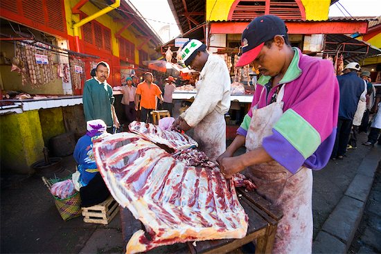 Butchers in Analakely Market, Antananarivo, Madagascar Stock Photo - Premium Rights-Managed, Artist: R. Ian Lloyd, Image code: 700-01112592