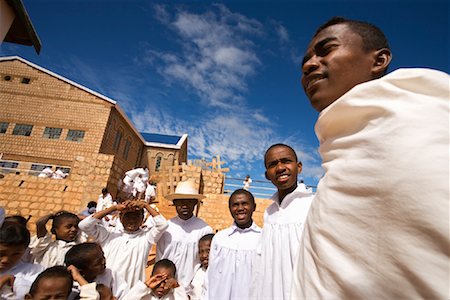 people in africa clothes colors - Worshippers Outside of Church, Soatanana, Madagascar Stock Photo - Rights-Managed, Code: 700-01112723