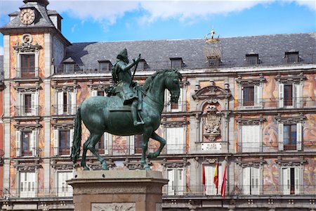 statue man horse - Statue, Plaza Mayor, Madrid, Spain Stock Photo - Rights-Managed, Code: 700-01124508