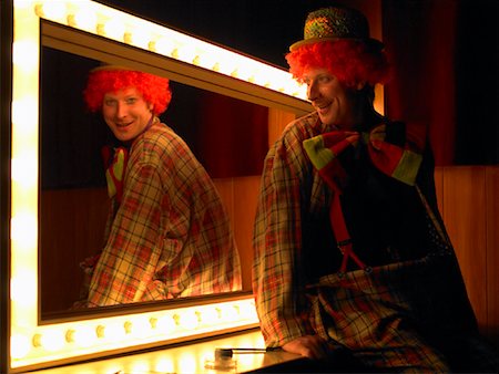 Clown Looking in Mirror Stock Photo - Rights-Managed, Code: 700-01123662