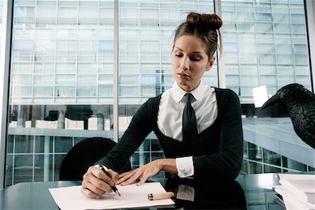 desktop (top surface) - Portrait of Businesswoman Stock Photo - Rights-Managed, Code: 700-01164546