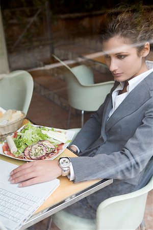 reflection in restaurant window - Businesswoman at Restuarant Stock Photo - Rights-Managed, Code: 700-01164595