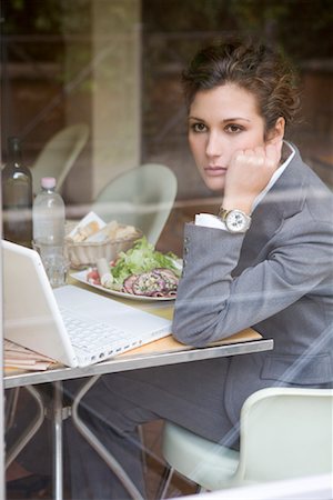 dinner table in italy - Businesswoman at Restuarant Stock Photo - Rights-Managed, Code: 700-01164596