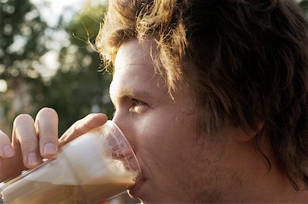 Man Drinking Latte Stock Photo - Rights-Managed, Code: 700-01172957