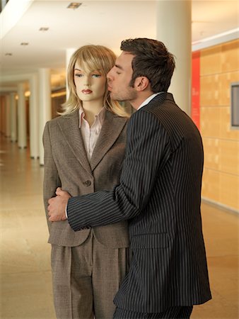 Man Kissing Mannequin Fotografie stock - Rights-Managed, Codice: 700-01173225