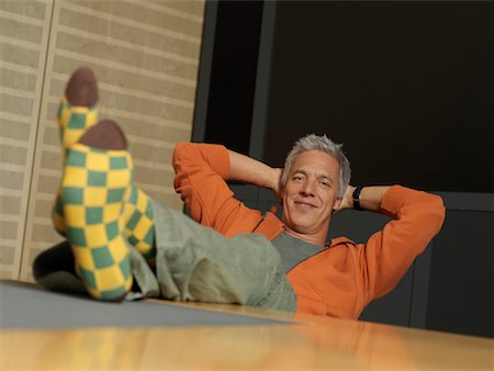 socks feet - Businessman Relaxing Stock Photo - Rights-Managed, Code: 700-01173261