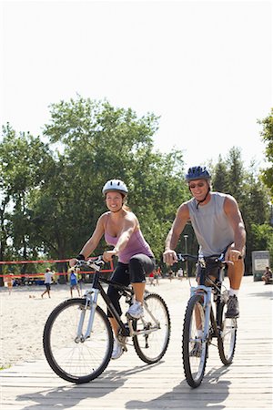 fitness   mature woman - Couple Cycling Stock Photo - Rights-Managed, Code: 700-01173672