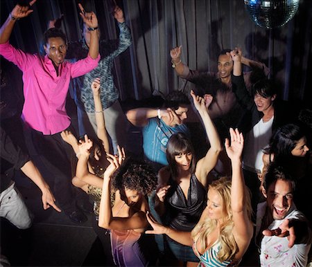 friends dancing in nightclub - People Dancing in Dance Club Stock Photo - Rights-Managed, Code: 700-01173785