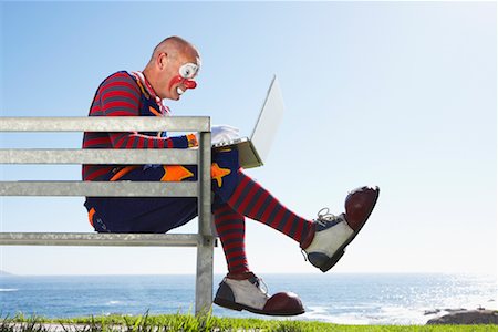 Clown Using Laptop Computer Stock Photo - Rights-Managed, Code: 700-01185212