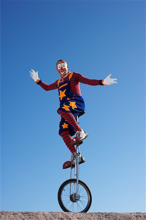 Clown Riding Unicycle Stock Photo - Rights-Managed, Code: 700-01185222