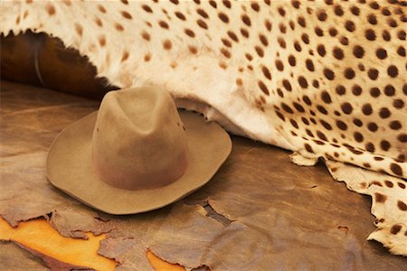 endangered animal skins - Cowboy Hat and Animal Skins Stock Photo - Rights-Managed, Code: 700-01182672