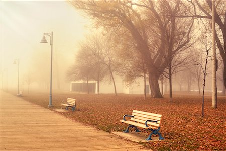 Boardwalk in Morning Mist, Toronto, Ontario Foto de stock - Direito Controlado, Número: 700-01183115