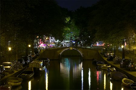 Bridge over Canal at Night, Amsterdam, Holland Stock Photo - Rights-Managed, Code: 700-01183213