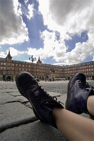 spanish women feet - Feet, Plaza Mayor, Madrid, Spain Stock Photo - Rights-Managed, Code: 700-01183334