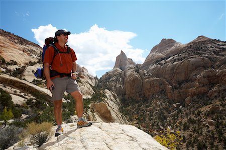 Backpacker, Capital Reef National Park, Utah, Etats-Unis Photographie de stock - Rights-Managed, Code: 700-01183500